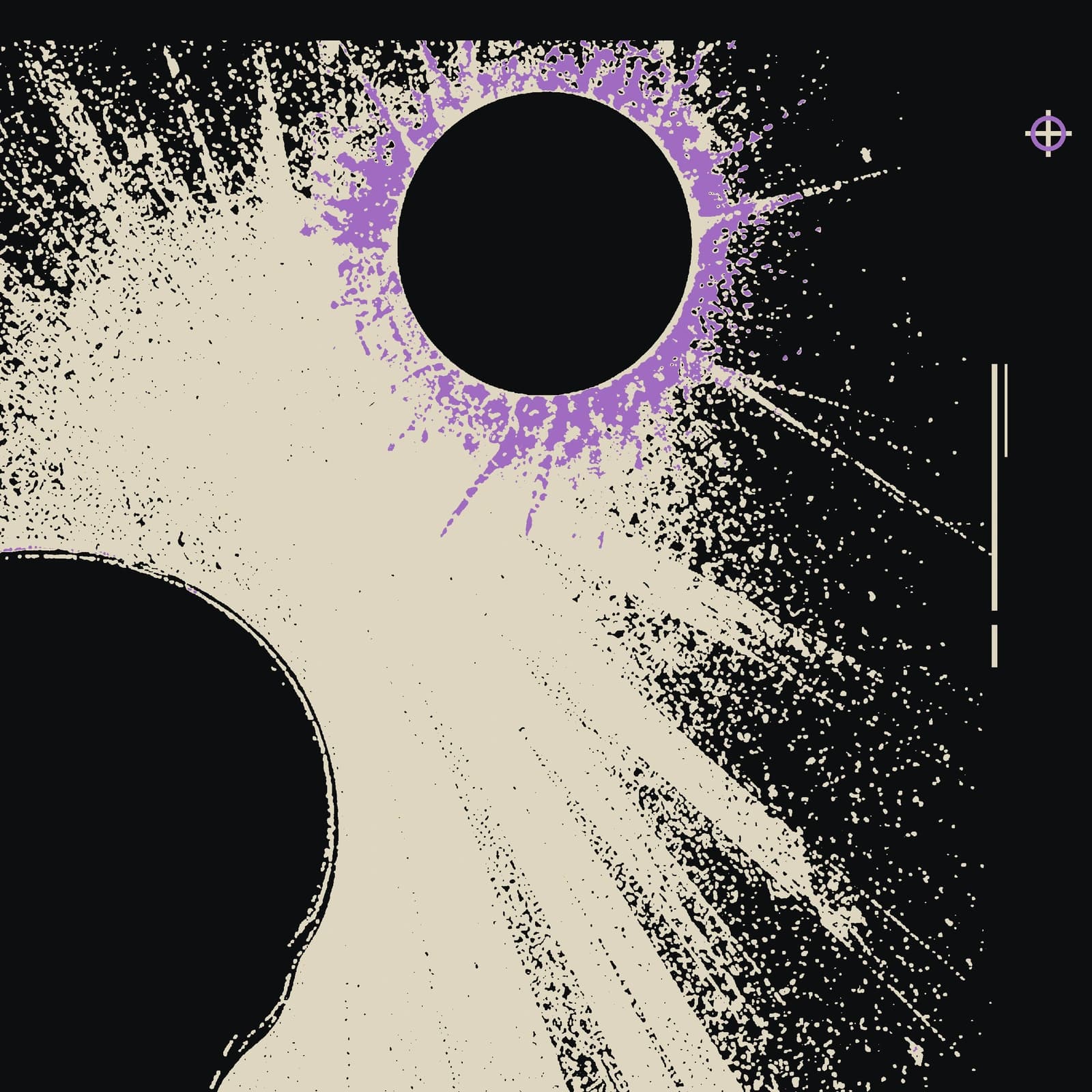Exact Second Shadow artwork detail showing the violet eclipse and distressed field